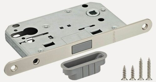 Изображение товара Замок магнитный Rucetti RM1885 SN врезной под цилиндр, защелка дверная автоматическая межкомнатная, фиксатор для двери, сатин никель