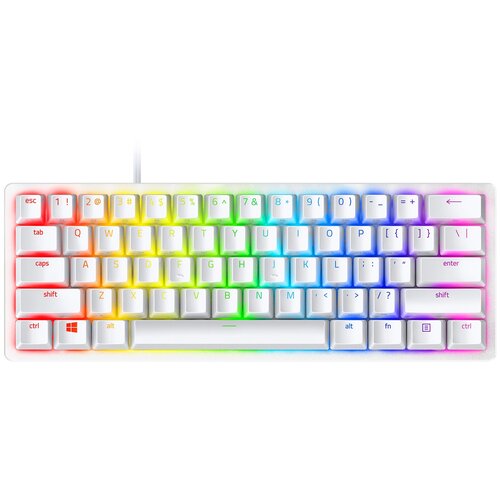 Клавиатура Razer Huntsman Mini, Mercury (Red Switch), RGB, белая (RZ03-03392200-R3R1)