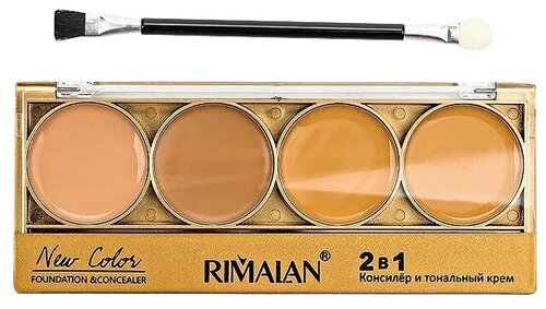 Rimalan Тональный крем New Color Foundation and Concealer, 2 г, оттенок: 02