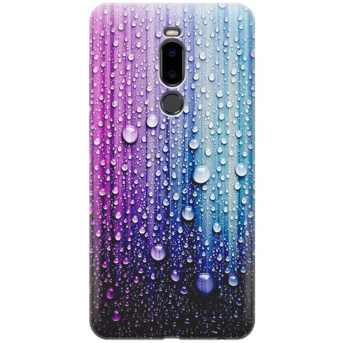 фото Ультратонкий силиконовый чехол-накладка для meizu note 8 с принтом "капли на голубом" gosso