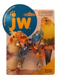 J.W. Игрушка для птиц - Мельница с колокольчиками, пластик Activitoy Quad Pod - фотография № 8