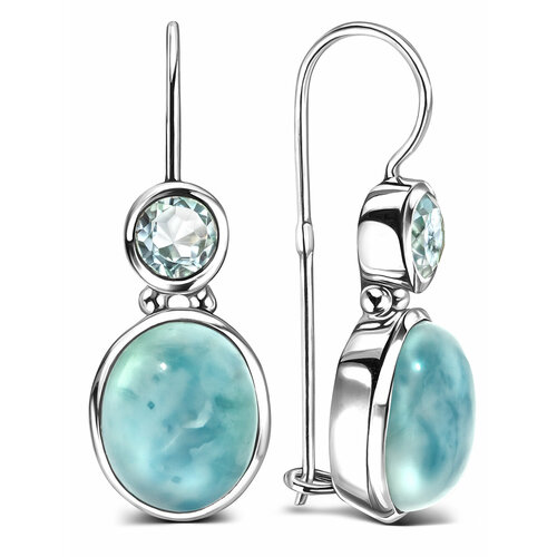 Серьги EILAT, серебро, 925 проба, ларимар