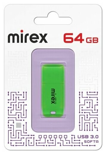 Флешка Mirex Softa Green 64 Гб usb 3.0 Flash Drive - зеленый