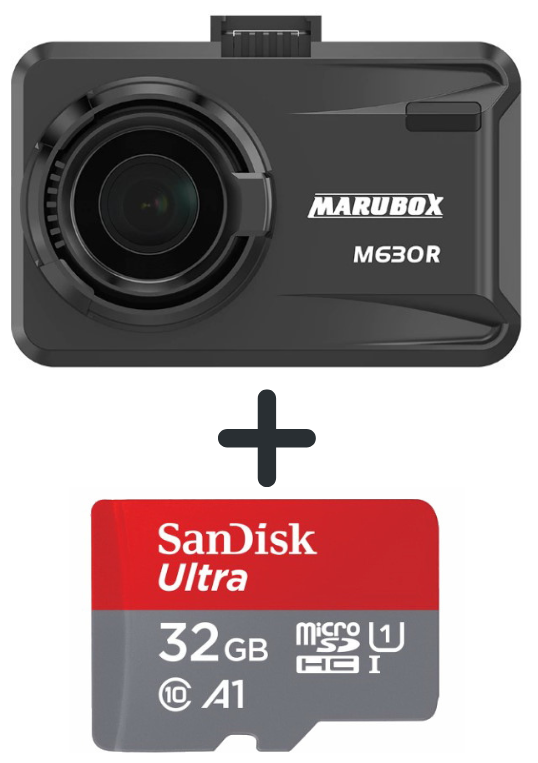 Видеорегистратор с радар-детектором Marubox M630R + SanDisk microSDXC UHS-I 128Gb (120mb/sec)