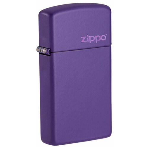 Оригинальная бензиновая зажигалка ZIPPO Slim® 1637ZL ZIPPO Logo с покрытием Purple Matte