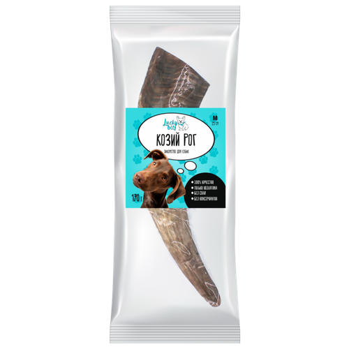 Лакомство для собак Lucky bits козий рог М25 см, 160 гр