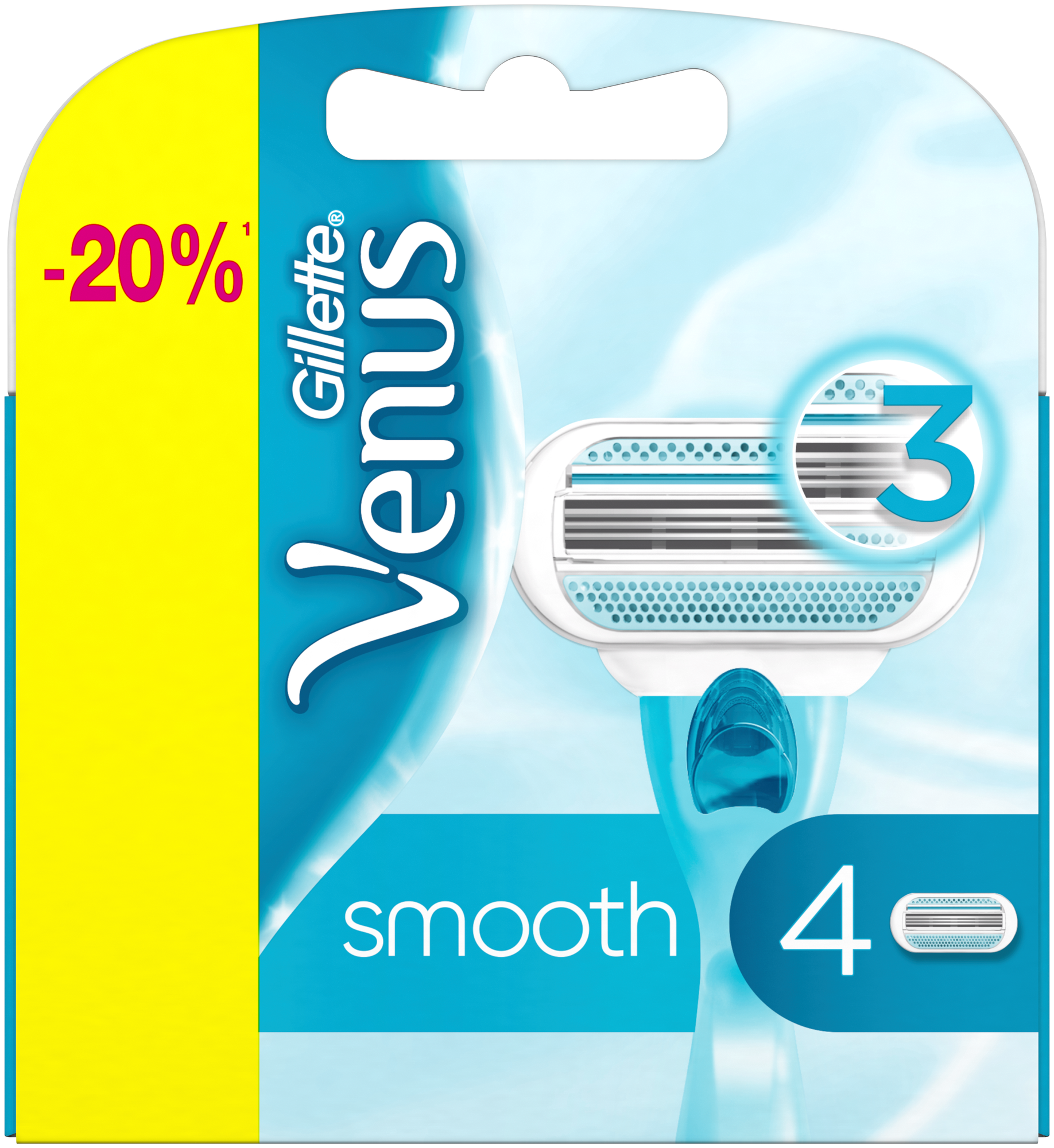 Джилет Венус / Gillette Venus Smooth - Сменные кассеты для бритья 4 шт