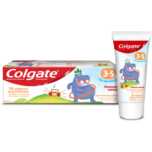 Детская зубная паста COLGATE Нежная мята, без фтора, 3-5 лет, 60 мл