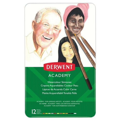фото Набор карандашей акварельных 12цв derwent academy watercolour skintones