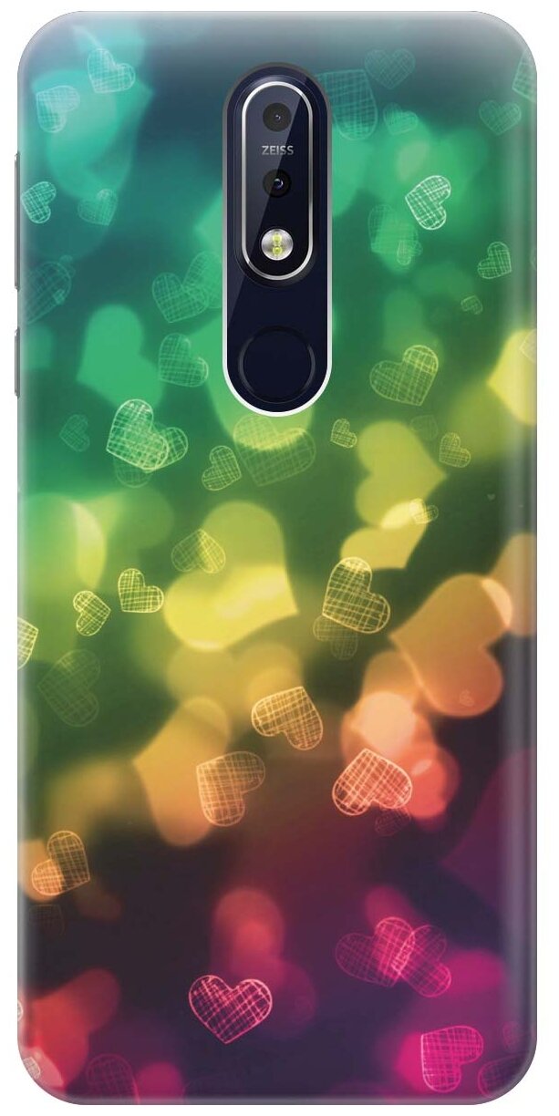 RE: PAЧехол - накладка ArtColor для Nokia 7.1 (2018) с принтом "Сердечки"