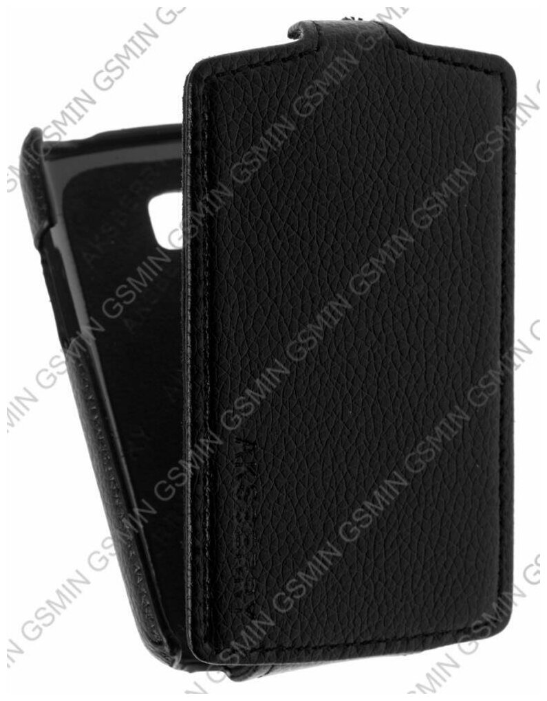 Кожаный чехол для LG Optimus L1 II E410 Aksberry Protective Flip Case (Черный)