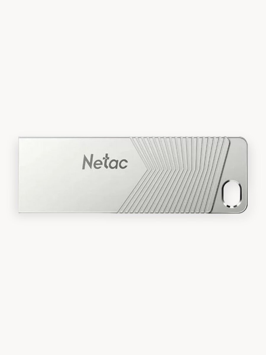 Флешка USB NETAC UM1 32 ГБ, USB3.2, серебристый, цельнометаллический корпус
