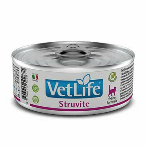 Корм консервированный Farmina Vet Life Struvite для кошек при мочекаменной болезни со струвитами, 85 г*12 шт