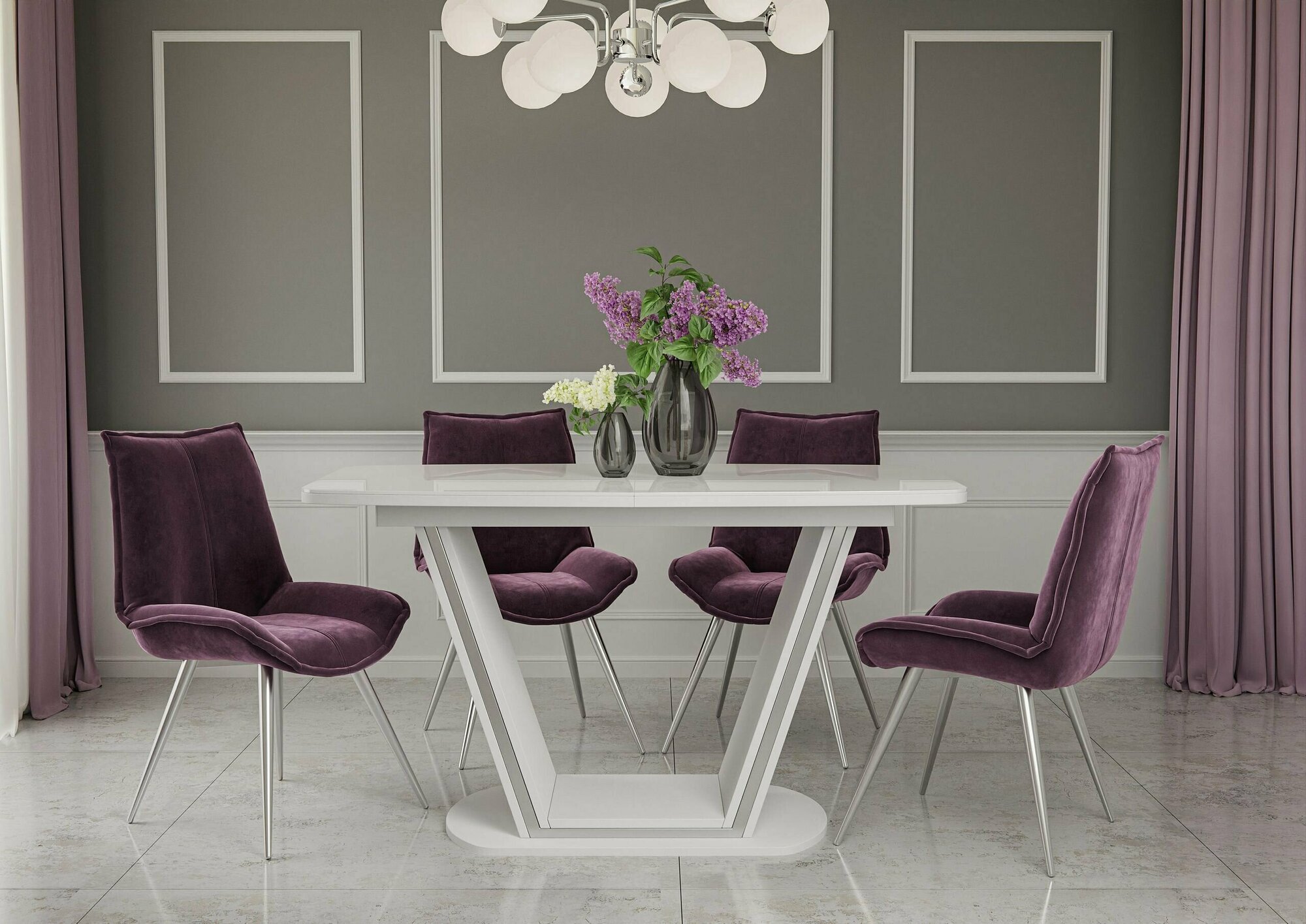 Стол обеденный раздвижной Vision 140х80х75 см фотопечать черная / черная опора