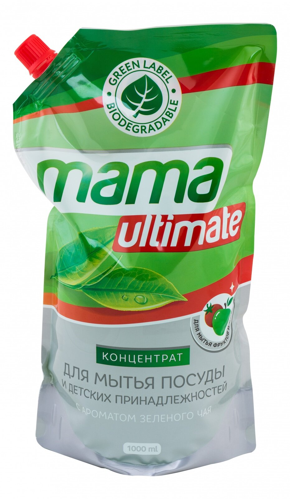 Концентрат Mama Ultimate для мытья посуды, зеленый чай, сменный блок, 600 мл - фото №6