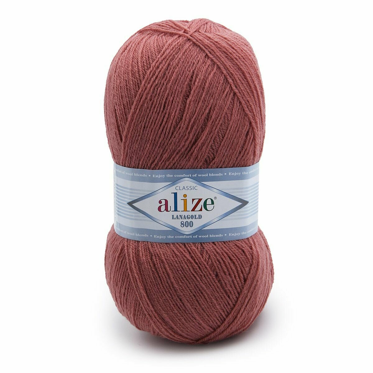 Пряжа ALIZE 'Lanagold 800' 100гр, 730м (49% шерсть, 51% акрил) (173 вялая роза)