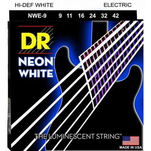 Струны для электрогитары DR Neon HiDef White NWE-9/42 9-42