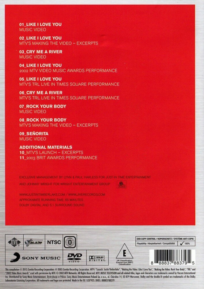 Justin Timberlake Justified: the Videos DVD Медиа - фото №2