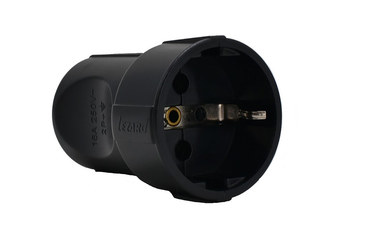 фото Розетка LEZARD штепсельная с/з черная