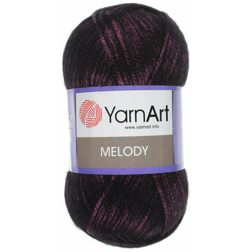 Пряжа YarnArt Melody 100г, 230м (ЯрнАрт Мелоди) Нитки для вязания, 9% шерсть, 21% акрил, 70% полиамид, цвет 889 сливовый, 1шт