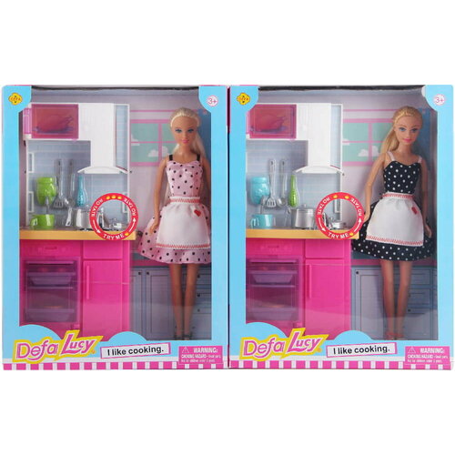Набор 'Кукла на кухне' 29 см 2 вида в ассортименте посуда