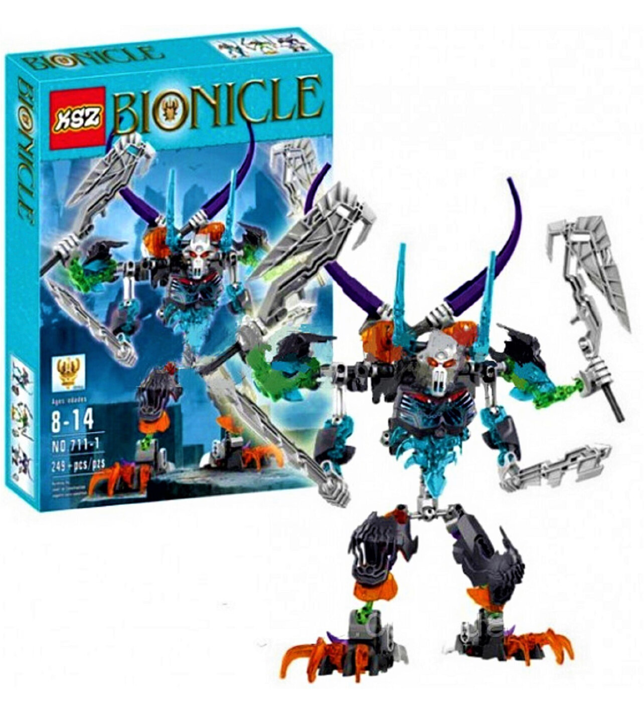 Конструктор Бионикл Bionicle "Стальной Череп" 249 деталей / совместим с лего