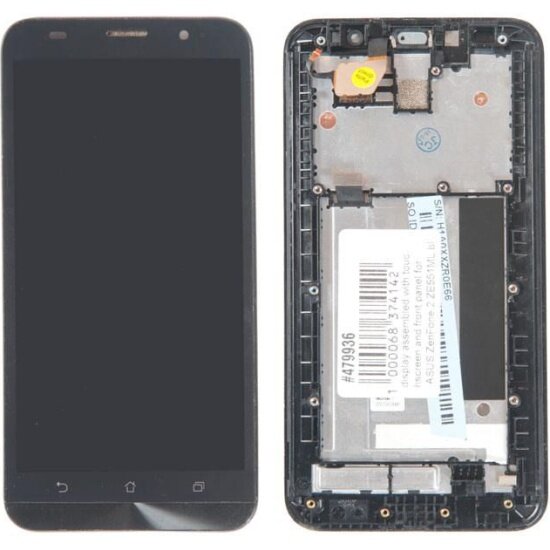 Дисплей с тачскрином ROCKNPARTS Asus ZenFone 2 (ZE551ML) черный (479936) и передней панелью