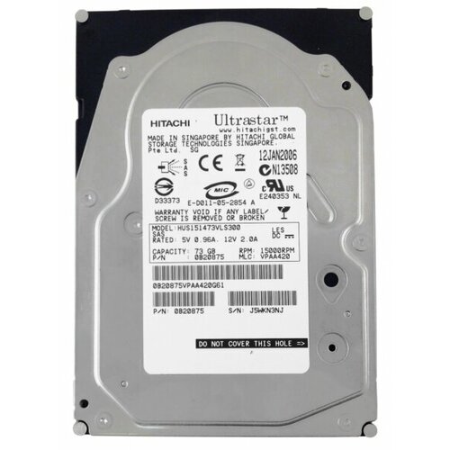 Жесткий диск Hitachi HUS151473VLS300 73Gb SAS 35 HDD 953000₽