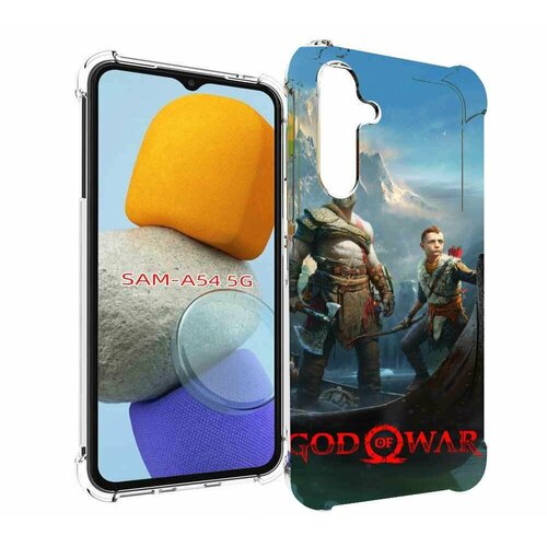 Чехол MyPads God Of War Кратос Атрей для Samsung Galaxy A54 задняя-панель-накладка-бампер