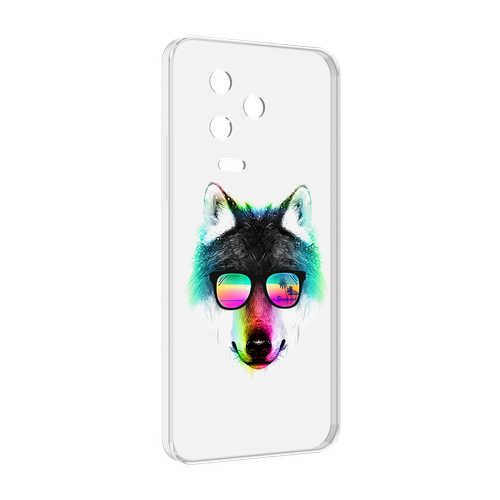 Чехол MyPads радужный волк для Infinix Note 12 Pro 4G X676B задняя-панель-накладка-бампер