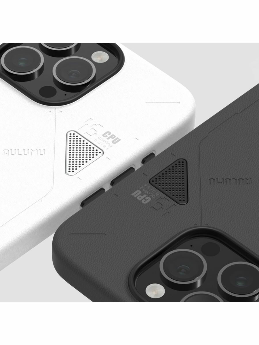 Чехол на Айфон 15 Про Макс - Aulumu A15 Vegan MagSafe, магнитный, защитный, экокожа, черный графит — фото 1