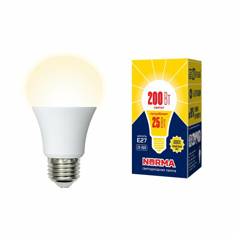 Светодиодная лампа шар A70 Белый теплый 25W UL-00004469 LED-A70-25W/3000K/E27/FR/NR Norma Volpe