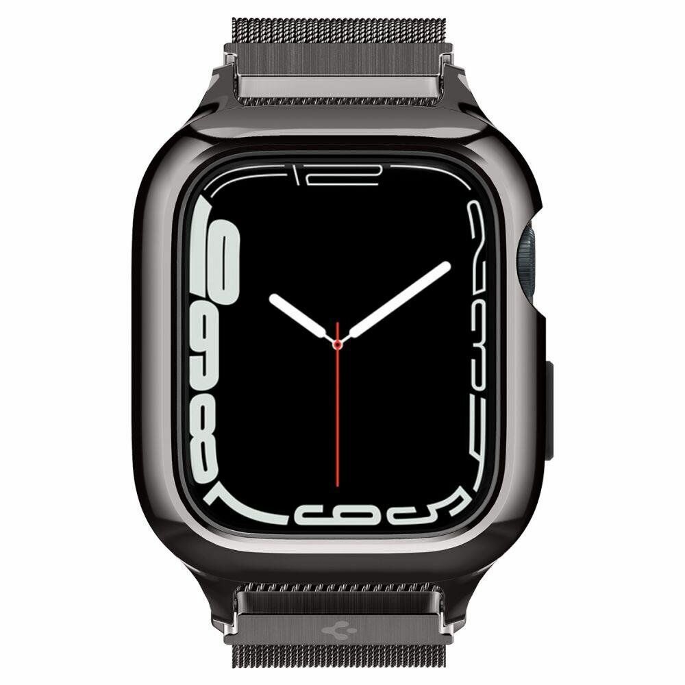 Чехол с ремешком SPIGEN для Apple Watch 8/7 (45 mm) - Metal Fit Pro - Серый - ACS04585 — фото 2