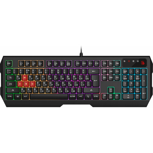 Клавиатура A4Tech Bloody B130N черный USB Multimedia for gamer LED подставка для запястий B130N 287400₽
