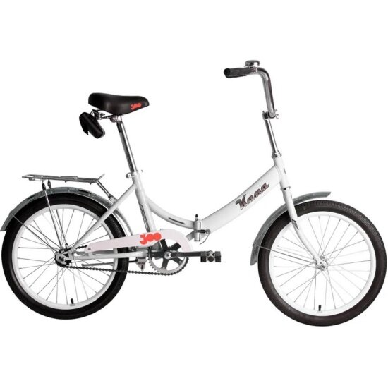 Складной велосипед Kama 20 (20" 1 ск. рост. 14") 2023, белый/серебристый, RB3K013E9XWHXSR