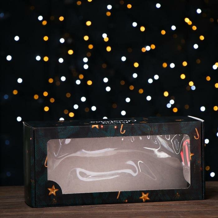Коробка UPAK LAND "Счастливого Рождества", самосборная, с окном, 16х35х12 см