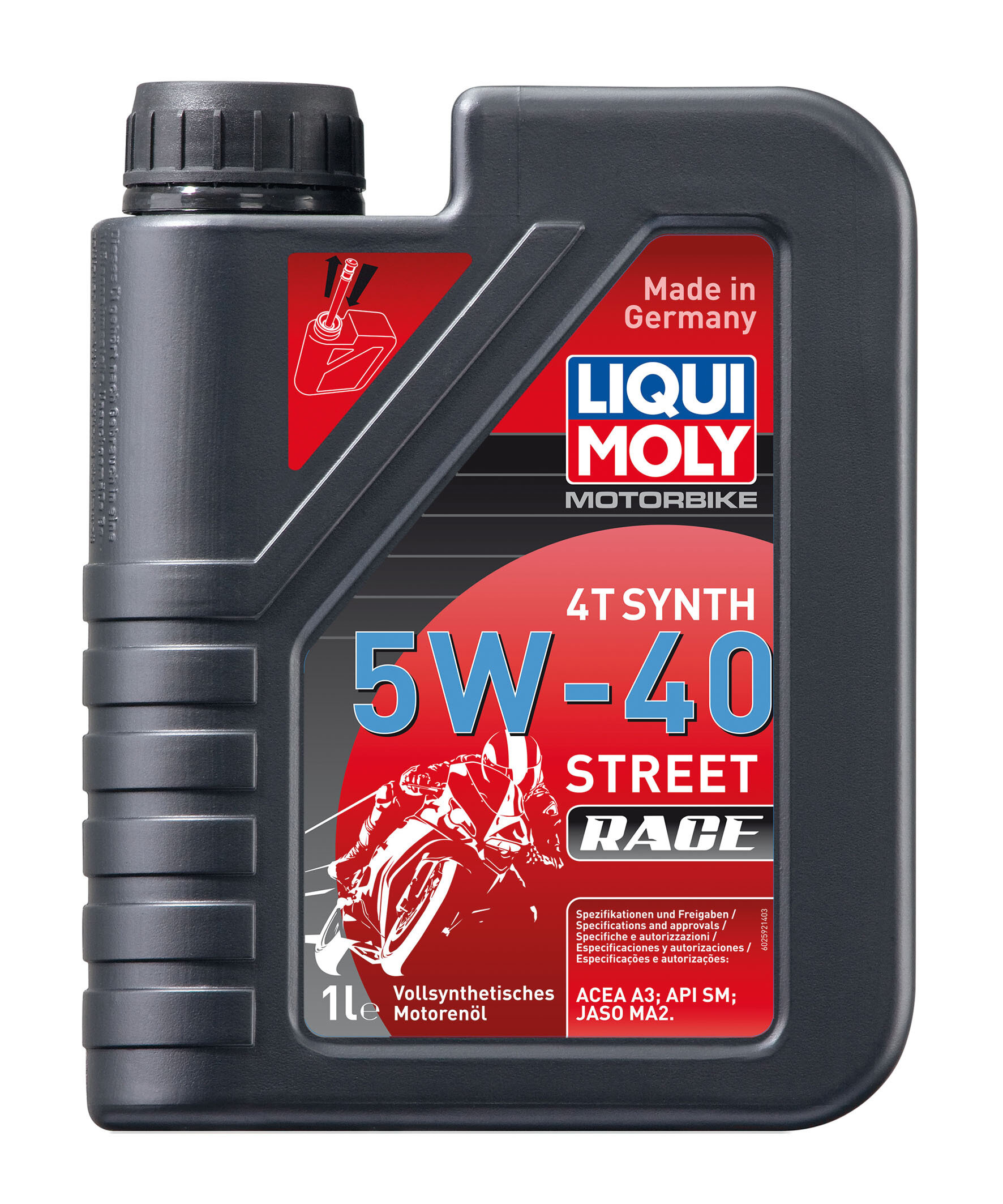 Синтетическое моторное масло LIQUI MOLY Motorbike 4T Synth Street Race 5W-40 — фото 5