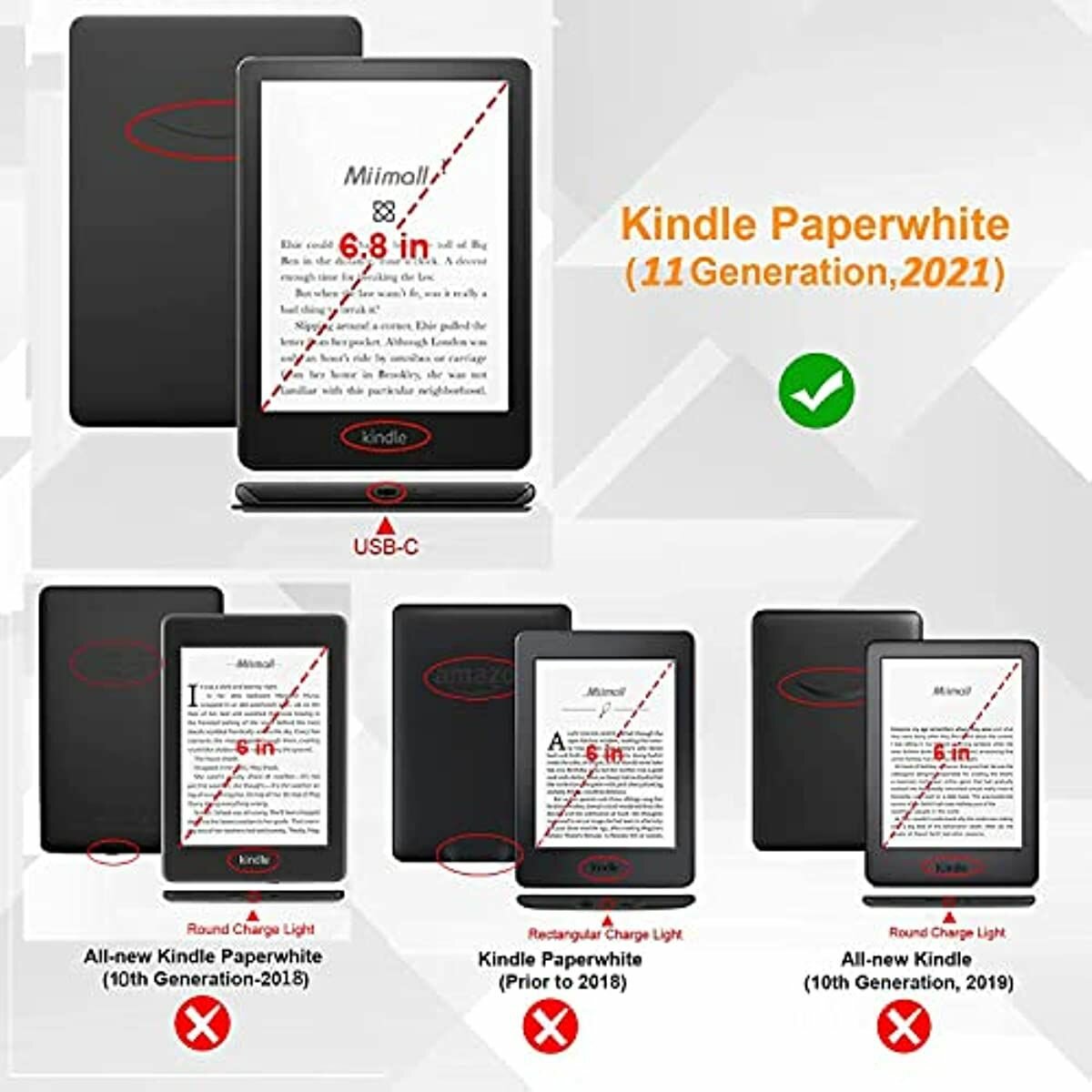 Чехол MyPads для электронной книги Amazon Kindle Paperwhite 5 11-го поколения 2021 6,8-дюймовый чехол для книги — фото 2