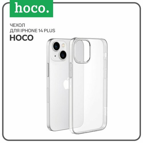 Чехол Hoco для телефона iPhone 14 Plus, TPU, усиленное окно под камеру, прозрачный