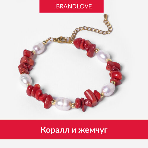 Браслет-нить BL Jewelry Misto, лазурит, турмалин, коралл, 1 шт., размер 18 см, диаметр 7 см, красный