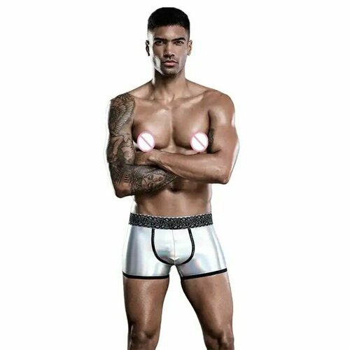 Трусы , размер free, серебряный мужские сексуальные прозрачные боксеры одежда для ношения ультратонкие прозрачные сетчатые дышащие мужские трусы мужские шорты боксеры