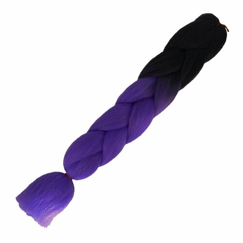 Канекалон коса 60 см, омбре из черного в фиолетовый канекалон коса 60 см омбре из синего в фиолетовый