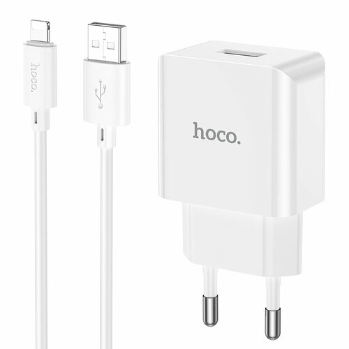 СЗУ, 1 USB 2.1A (C106A), HOCO, Lightning, белый