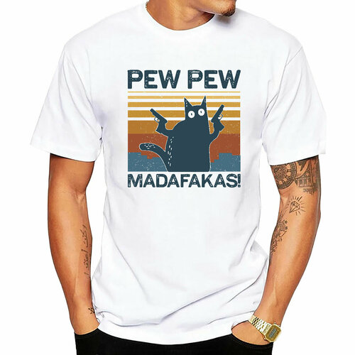 Футболка Принтис Pew-Pew, размер M, белый футболка принтис pew pew pew размер m белый