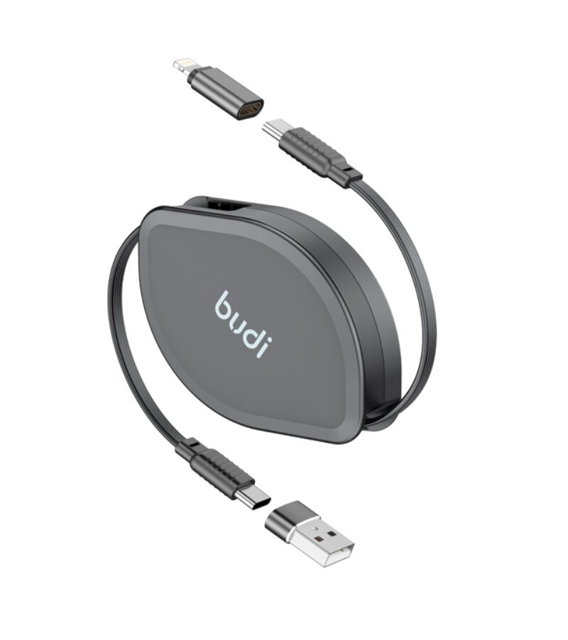 Кабель рулетка 4 в 1 USB-C со сменными адаптерами 65 Вт PD