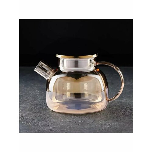 Чайник стеклянный заварочный Глори 1 л с металлическим 1414₽