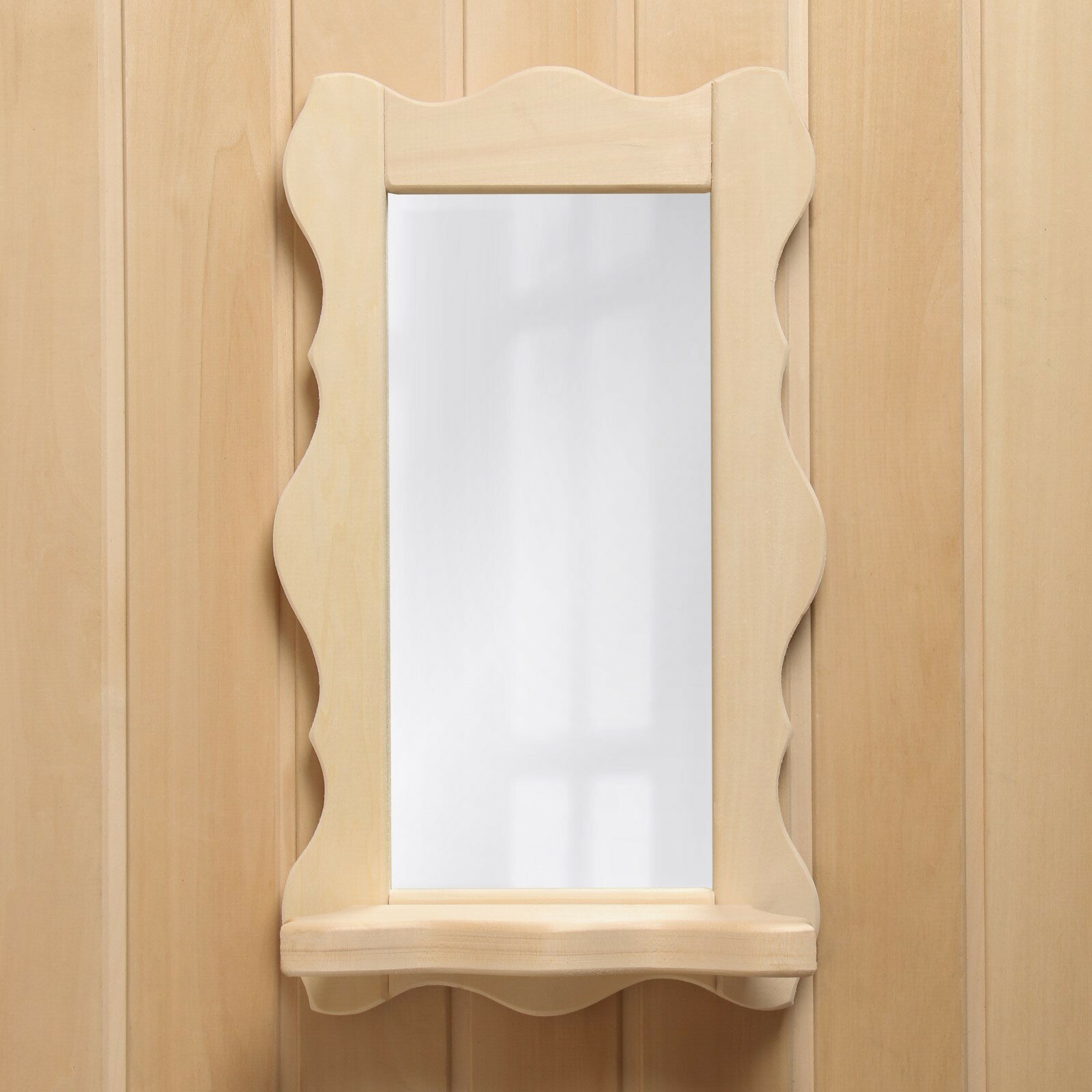 фото Зеркало "Резное с полкой" липа, 48х33х10 7585172
