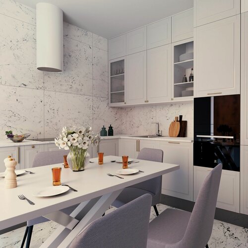 Изображение товара Кухонный фартук на стену "Скиф" 1400x600 мм. Цвет - Полярная звезда