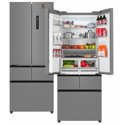 Трехкамерный холодильник Weissgauff WFD 450 Built-in Inverter NoFrost Inox 11549000₽