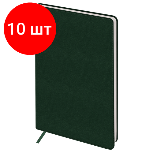 Комплект 10 шт Ежедневник недатированный А5 136л кожзам OfficeSpace Mono зеленый 3737₽